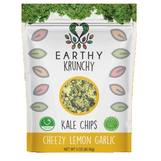 Cheezy Lemon Garlic Kale Chips